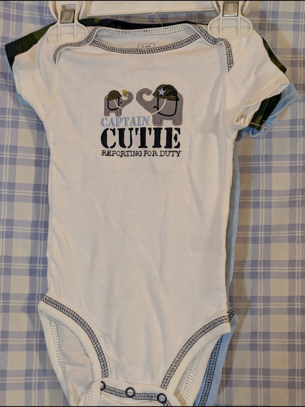 Carter's White 'Captain Cutie' Baby One-Piece Bodysuit with Navy Trim